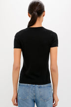 Black Cashmere Silk Katie Tee