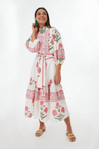 Exclusive Rosy Marigold Flounce Dress