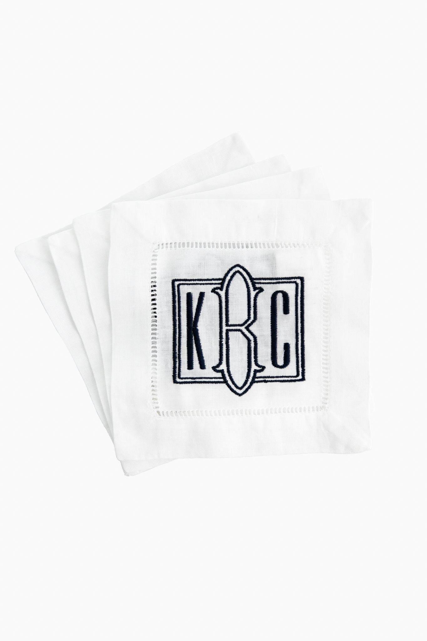 Hemstitched Cocktail Napkins Set of 4