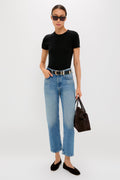 Black Cashmere Silk Katie Tee
