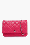 CHANEL Pink Lambskin Wallet on Chain
