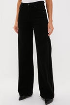 Plush Black Lyra Long Wide Leg