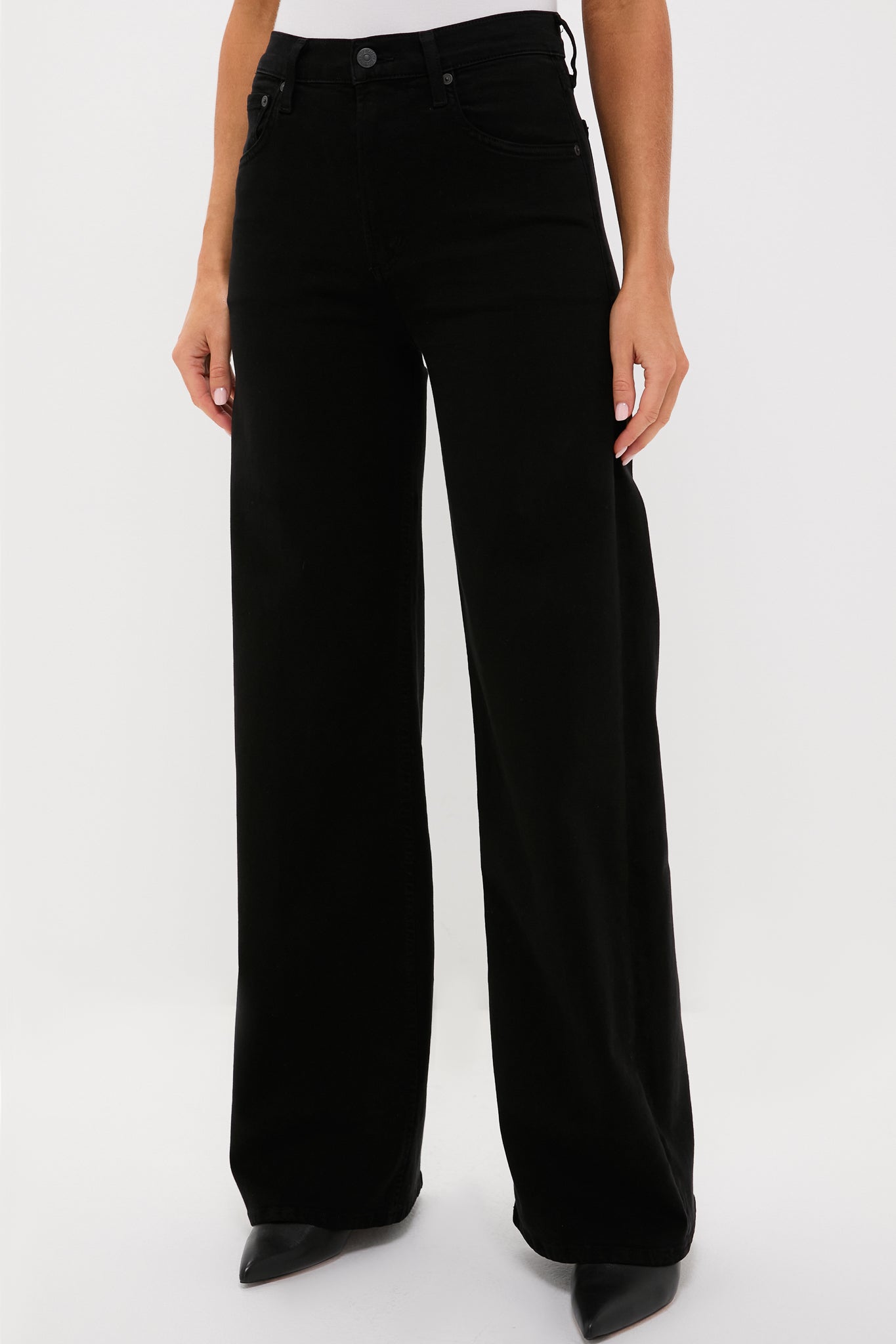 Plush Black Lyra Long Wide Leg