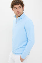 Pale Blue Perth Birdseye Performance Quarter-Zip