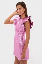 Pink Plisse Coolidge Mini Dress