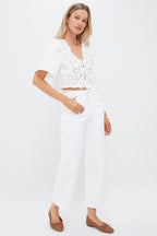 Sour Cream Harper Crop Jean