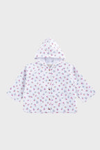 White Felicita Flowers Felvet Raincoat