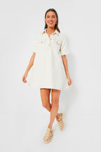 Egret Heavy Denim Mini Dress