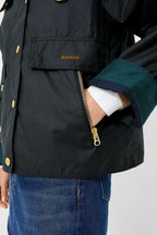 Black and Sage Tartan Catton Wax Jacket