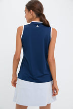 Navy Sleeveless Performance Jersey Connors Mock Neck