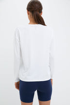 White Long Sleeve Performance Jersey Ryan Boyfriend Tee