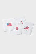 American Flag Embroidered Cocktail Napkins Set of 4