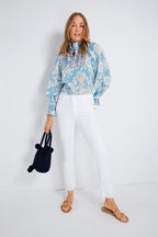 Blue Peony Blouse