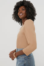 Tan Vesty Long Sleeve Crewneck