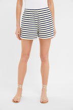 Navy and Ivory Stripe Knit Olympia Short