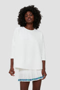 White Quilted Paisley Ally Swing Sweatshirt