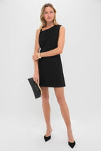 Black Asymmetrical Angelique Mini Dress