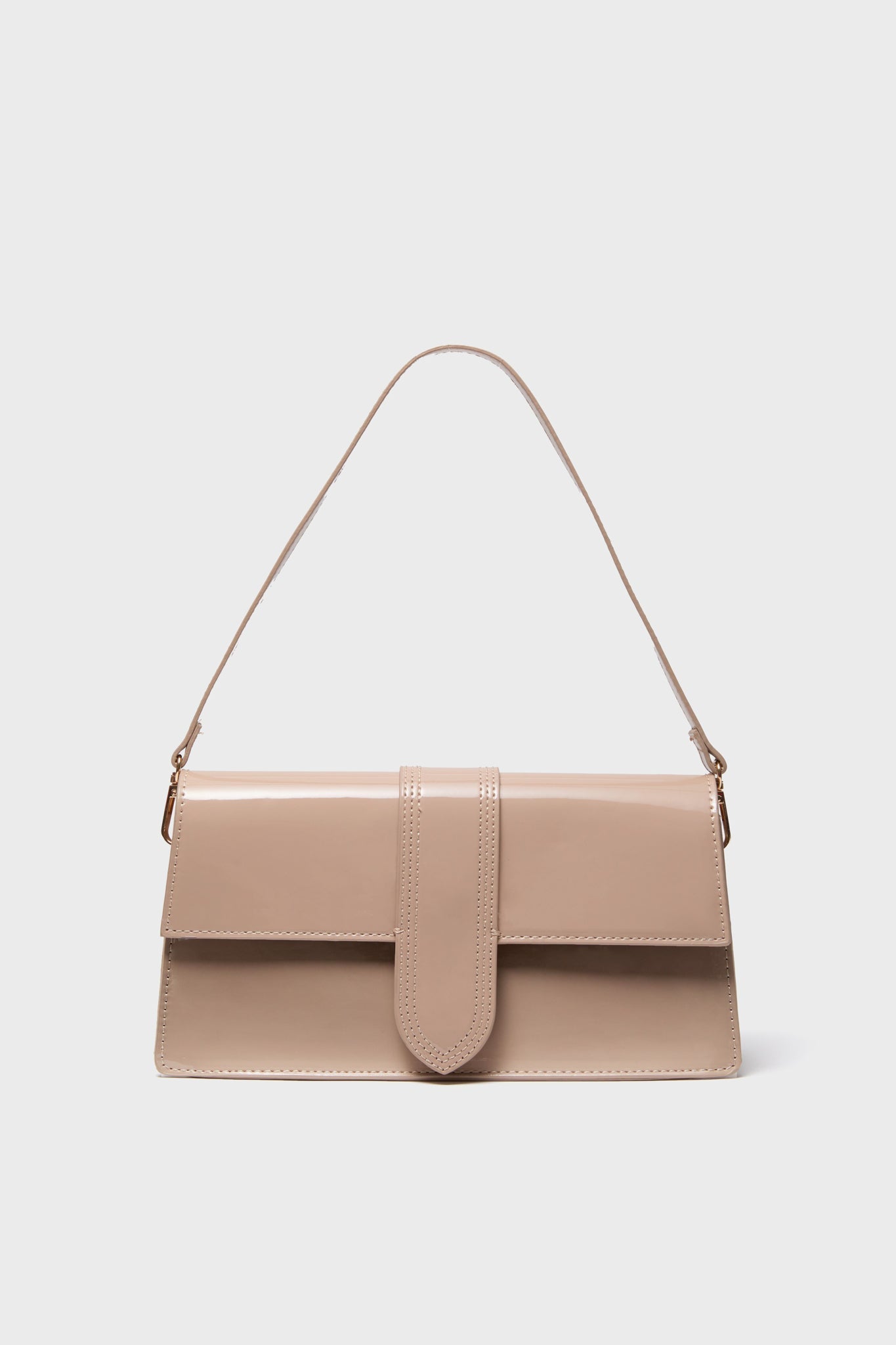 Natural Violet Patent Bag