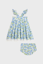 Mini Hydrangea Sleeveless Cotton Mesh Floral Printed Dress