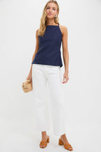 Navy Eline Apron Top