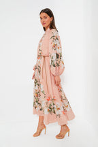 Pink Palm Lexi Billow Long Dress