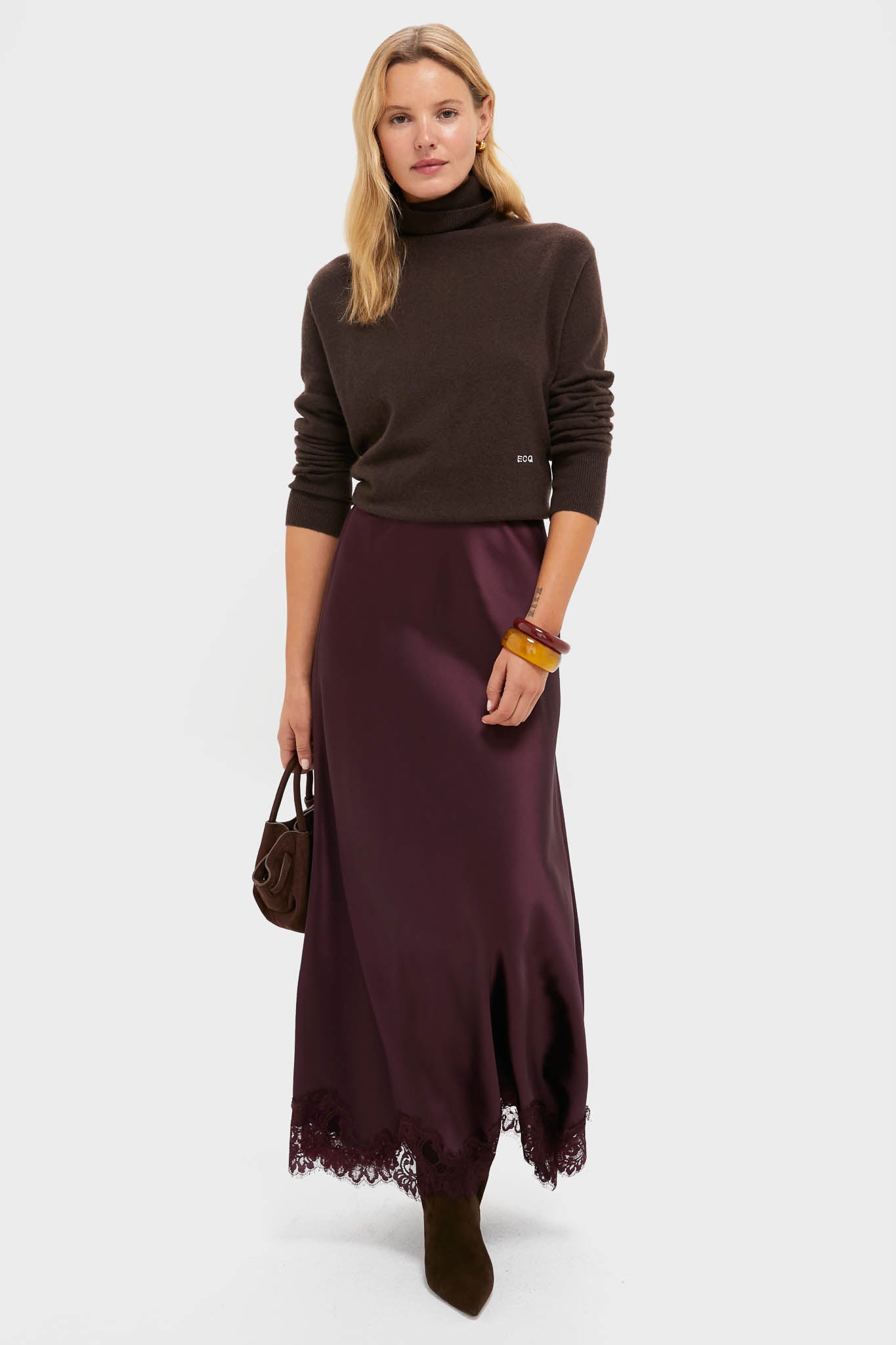 Winetasting Satin Mischa Slip Skirt