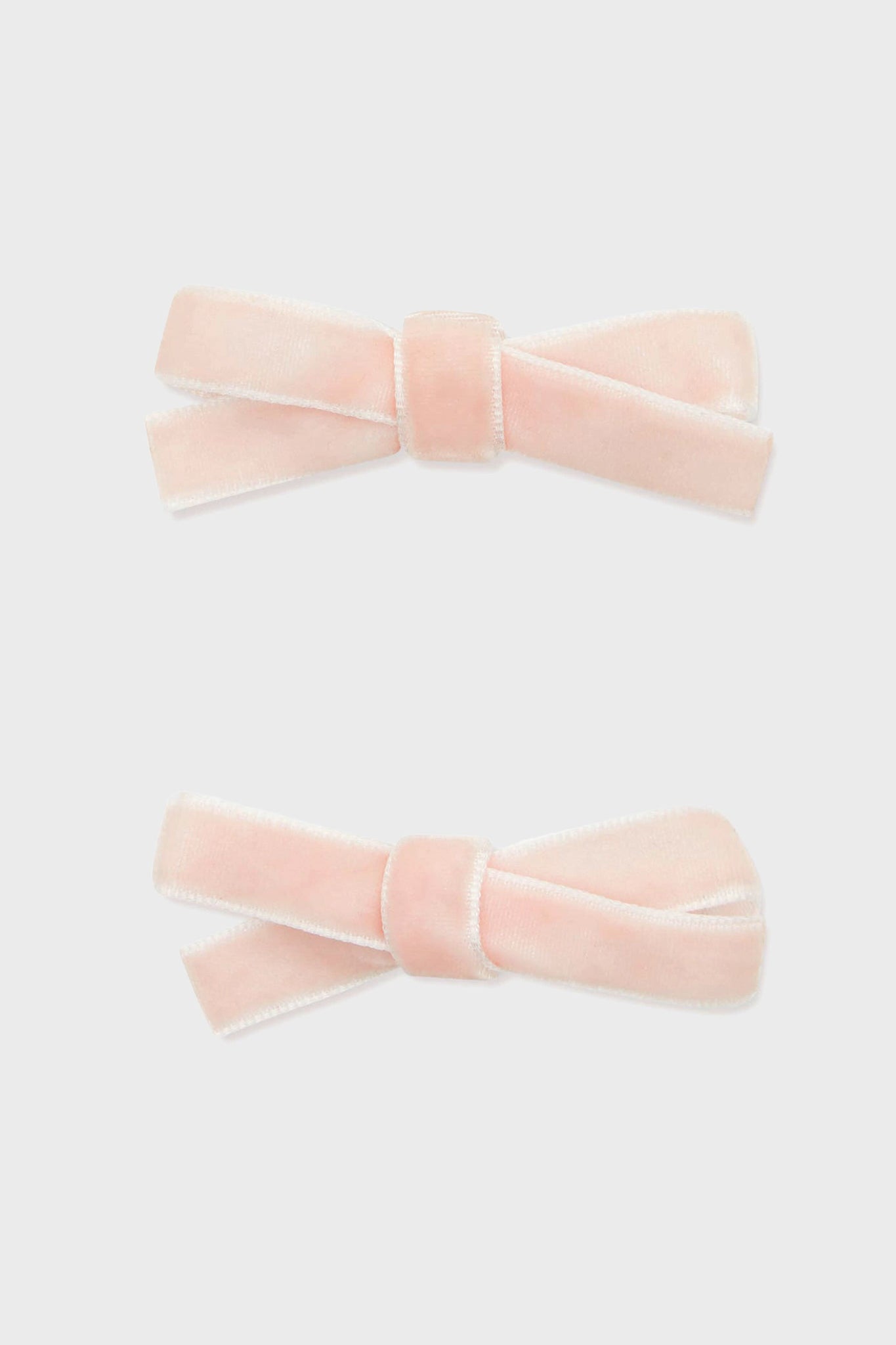 Pink Small Velvet Bow Clips Set of 2