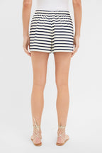 Navy and Ivory Stripe Knit Olympia Short