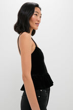 Black Velvet Jour Peplum Top