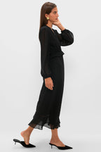 Black Textured Dot Selwyn Dress