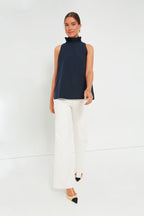 Navy Mason Top
