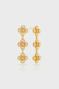 Berry Clover Linear Earrings - Gold