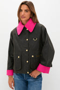 Olive and Hot Pink Icons Spey Wax Jacket