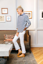 Navy and White Swing Sweatshirt