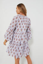 Lavender Atherton Balloon Sleeve Short Dress
