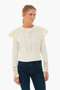 Ivory Zandra Longsleeve Knit with Lace
