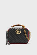 Gucci Quilted Marmont Bamboo Handle Camera Bag
