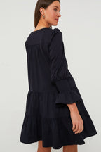 Navy Cotton Poplin Kenzo Dress