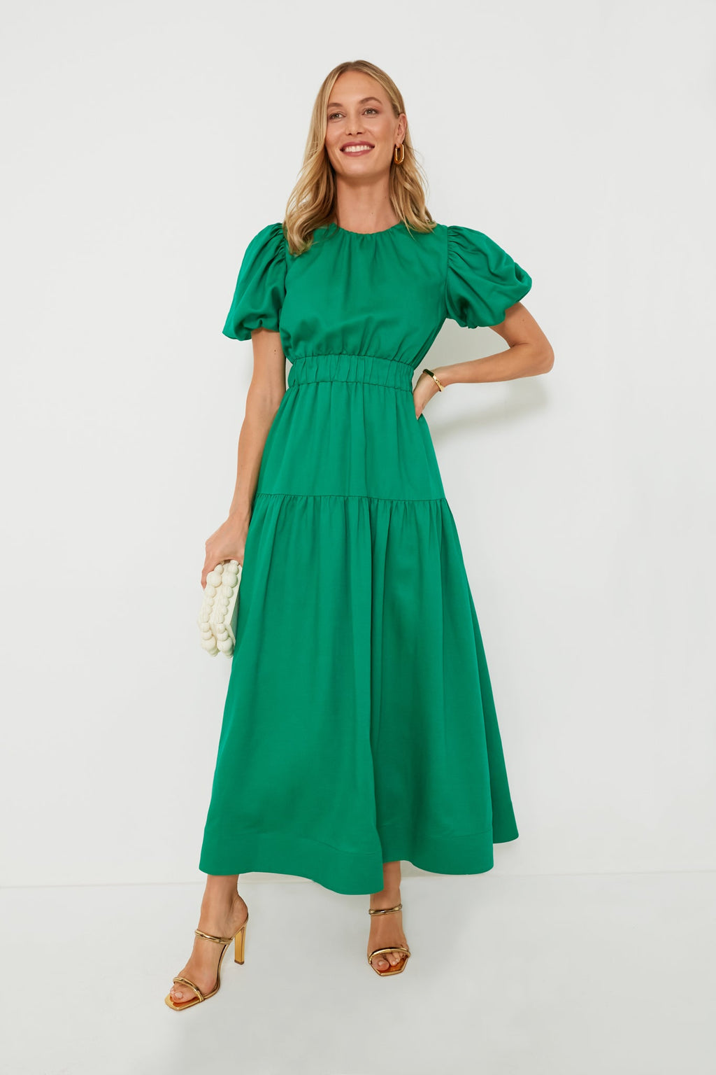 Green Puff Sleeve Ginny Maxi Dress