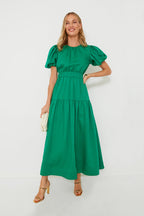 Green Puff Sleeve Ginny Maxi Dress