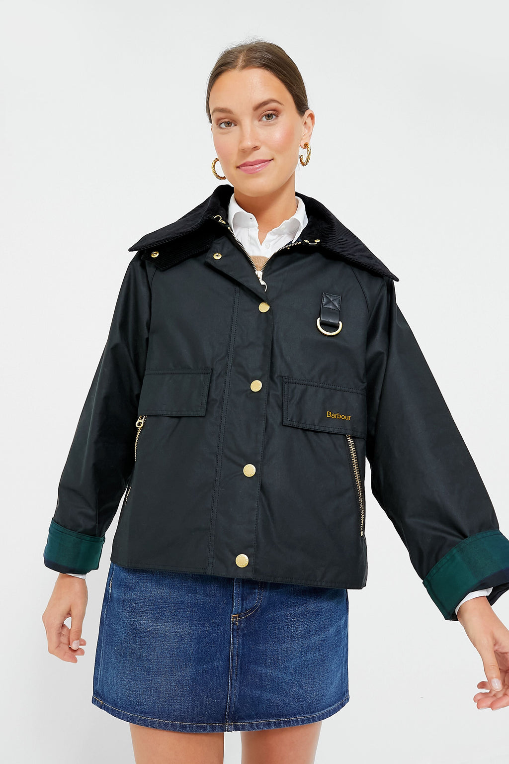 Black and Sage Tartan Catton Wax Jacket
