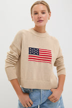 Cropped Beachwood Cotton Americana Sweater