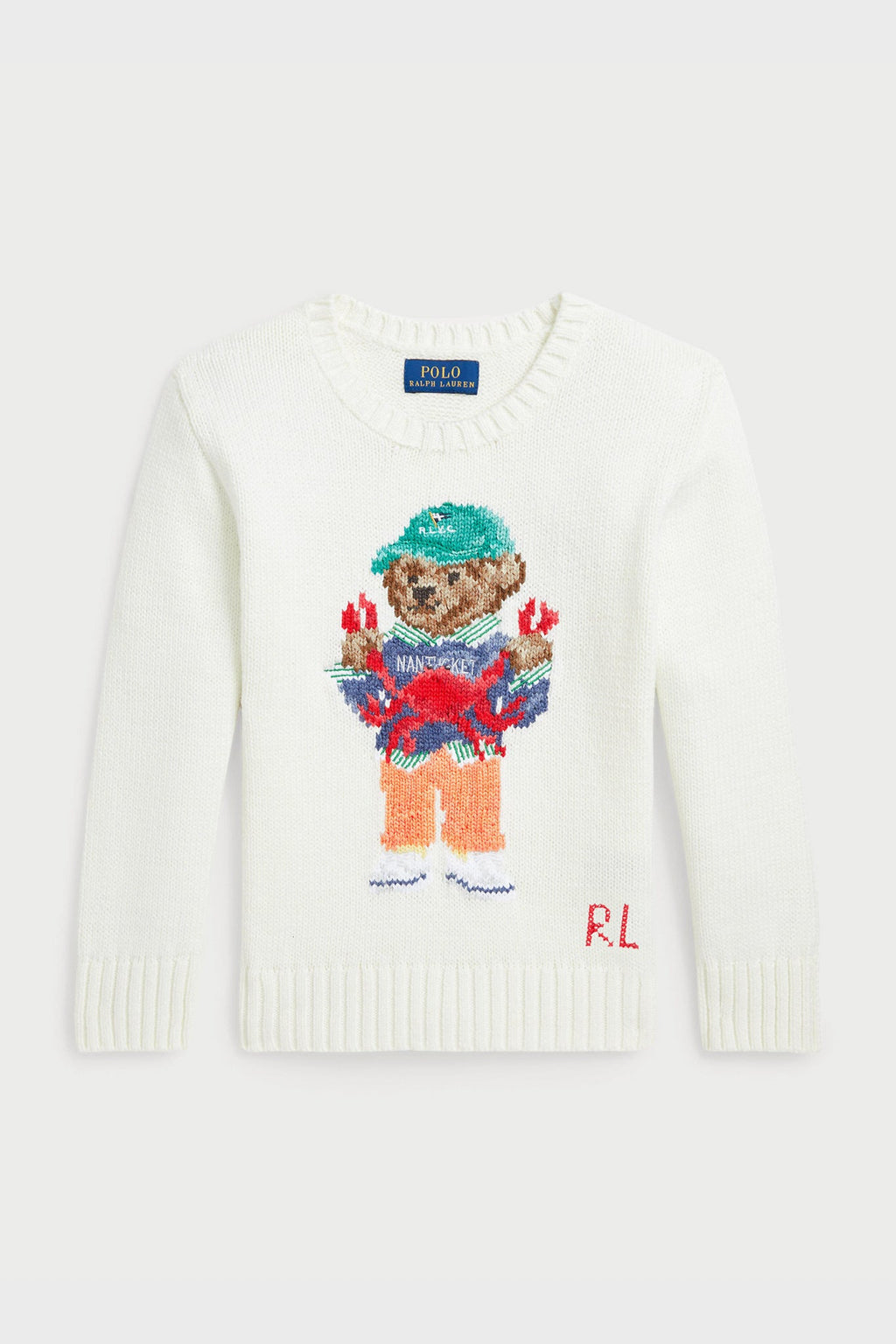 Little Boys Long-Sleeve Cotton Novelty Crab Bear Graphic Sweater