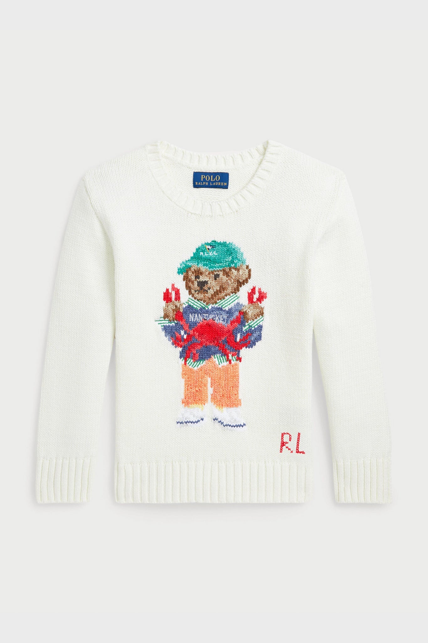 Little Boys Long-Sleeve Cotton Novelty Crab Bear Graphic Sweater