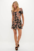 Black & Russet Jacquard Winthrop Mini Dress