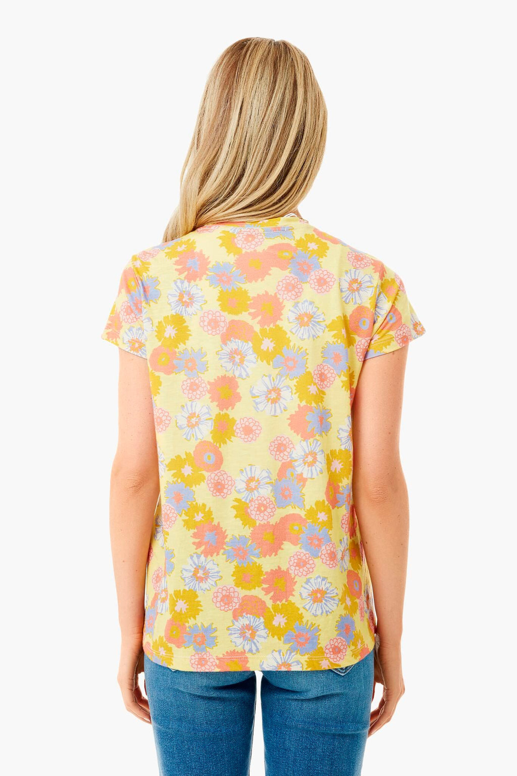 White Vintage Floral Swing Crew Tee