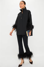 Black Feather Compression Knit Ashford Pants