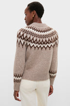 Taupe Fairisle Thatcher Crewneck