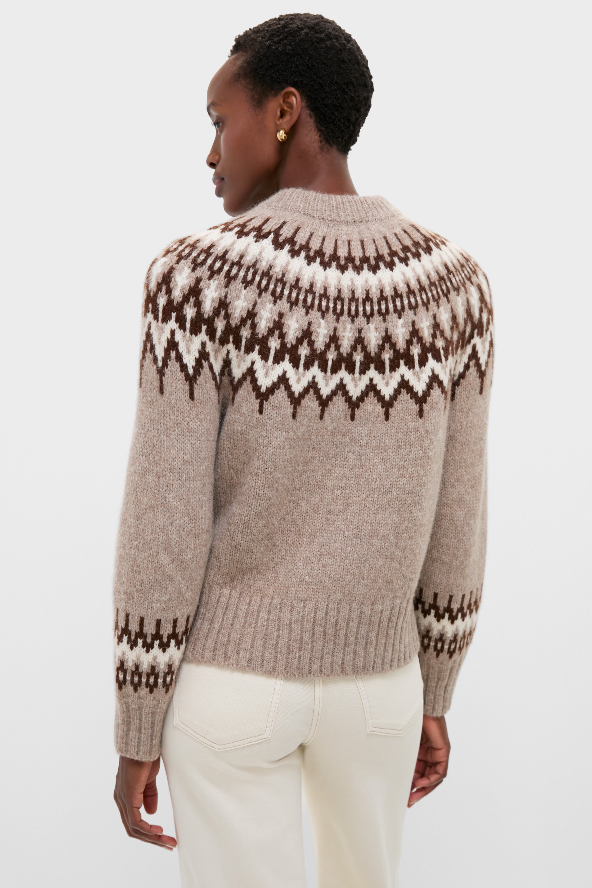 Taupe Fairisle Thatcher Crewneck