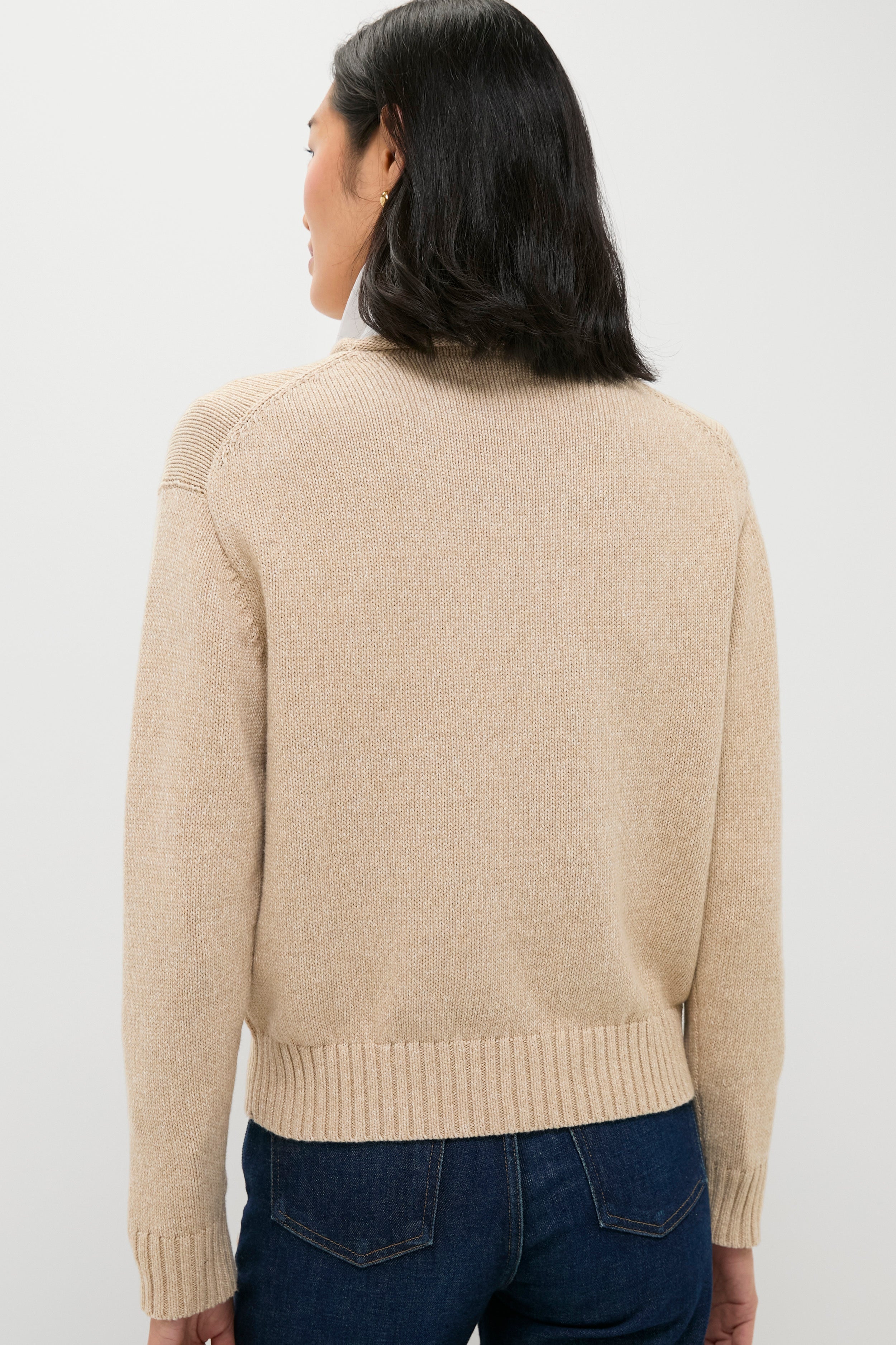 Dark Almond Marl Polo Bear Crewneck Sweater